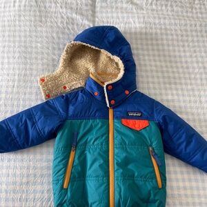 Patagonia Blue Puffer Jacket with Hood and Insulation